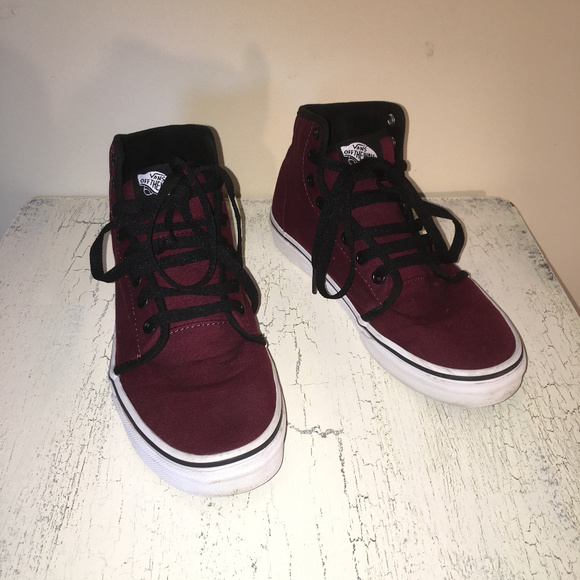 maroon high top vans